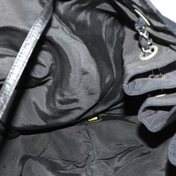 CHANEL Shoulder Bag Enamel Black Silver CC Auth bs25984