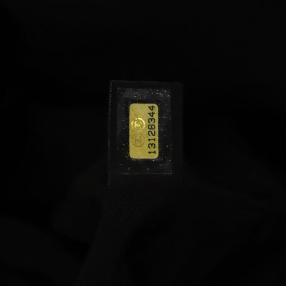 CHANEL Shoulder Bag Enamel Black Silver CC Auth bs25984