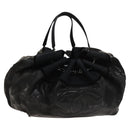 CHANEL Shoulder Bag Enamel Black Silver CC Auth bs25984-1