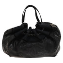 CHANEL Shoulder Bag Enamel Black Silver CC Auth bs25984-13