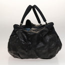 CHANEL Shoulder Bag Enamel Black Silver CC Auth bs25984-4