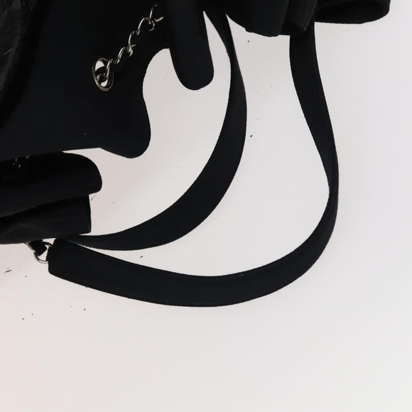 CHANEL Shoulder Bag Enamel Black Silver CC Auth bs25984