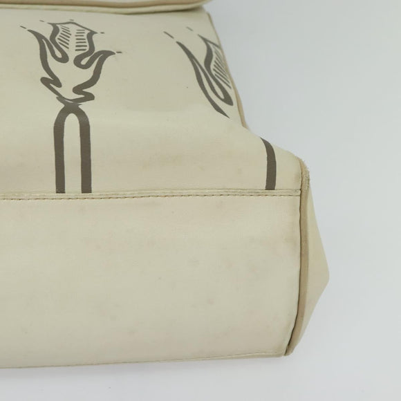 BOTTEGA VENETA Hand Bag Leather White Gold Auth bs25987