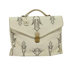 BOTTEGA VENETA Hand Bag Leather White Gold Auth bs25987-2