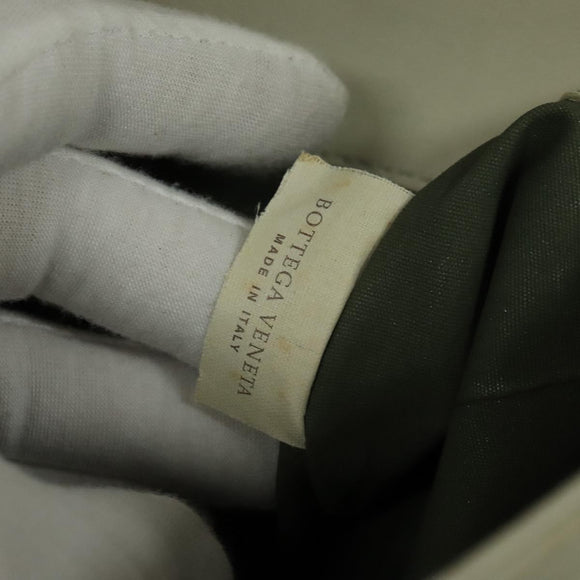 BOTTEGA VENETA Hand Bag Leather White Gold Auth bs25987