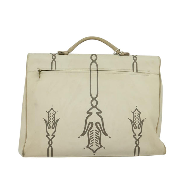 BOTTEGA VENETA Hand Bag Leather White Gold Auth bs25987