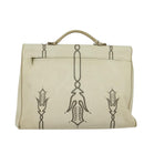 BOTTEGA VENETA Hand Bag Leather White Gold Auth bs25987-2