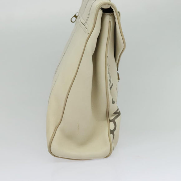 BOTTEGA VENETA Hand Bag Leather White Gold Auth bs25987
