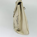 BOTTEGA VENETA Hand Bag Leather White Gold Auth bs25987-5