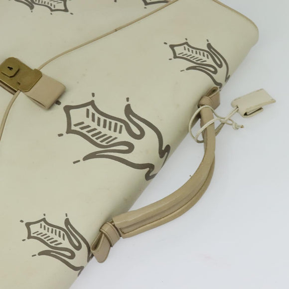 BOTTEGA VENETA Hand Bag Leather White Gold Auth bs25987