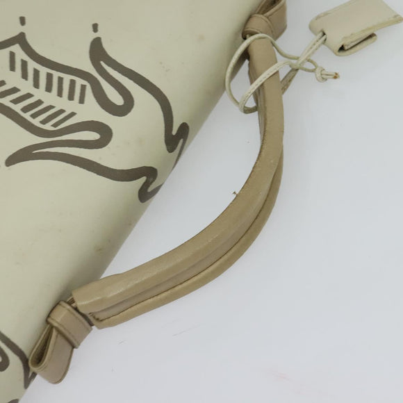 BOTTEGA VENETA Hand Bag Leather White Gold Auth bs25987