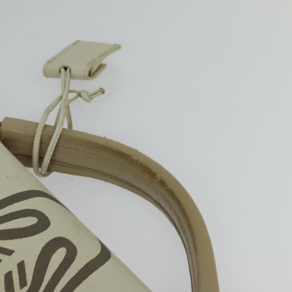 BOTTEGA VENETA Hand Bag Leather White Gold Auth bs25987