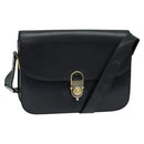 CELINE Shoulder Bag Leather Navy Gold Auth bs25995-1