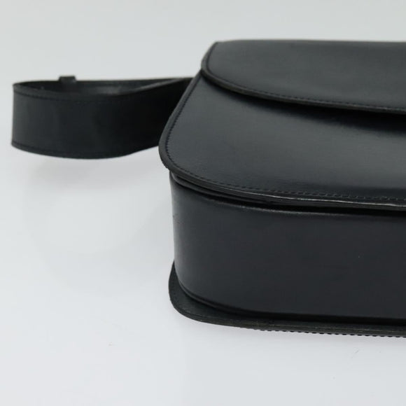 CELINE Shoulder Bag Leather Navy Gold Auth bs25995