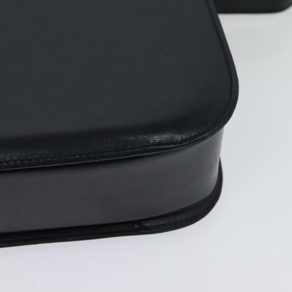 CELINE Shoulder Bag Leather Navy Gold Auth bs25995