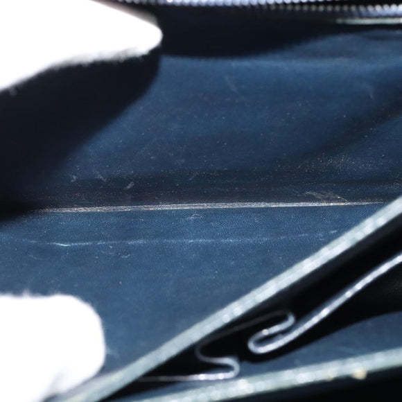 CELINE Shoulder Bag Leather Navy Gold Auth bs25995