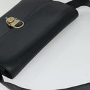 CELINE Shoulder Bag Leather Navy Gold Auth bs25995-6