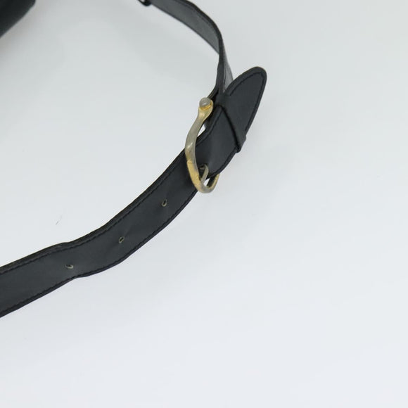 CELINE Shoulder Bag Leather Navy Gold Auth bs25995