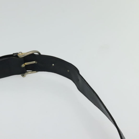 CELINE Shoulder Bag Leather Navy Gold Auth bs25995