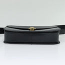 CELINE Shoulder Bag Leather Navy Gold Auth bs25995-5