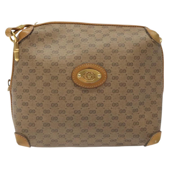 GUCCI Micro GG Supreme Shoulder Bag PVC Beige Gold 007 115 4916 Auth bs25996
