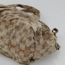 GUCCI GG Crystal Hand Bag Coated Canvas Beige Gold 197020 Auth bs25997-9