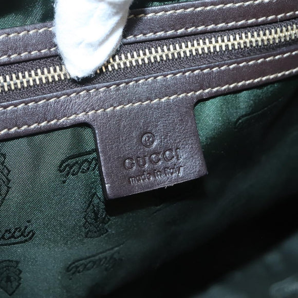 GUCCI GG Crystal Hand Bag Coated Canvas Beige Gold 197020 Auth bs25997