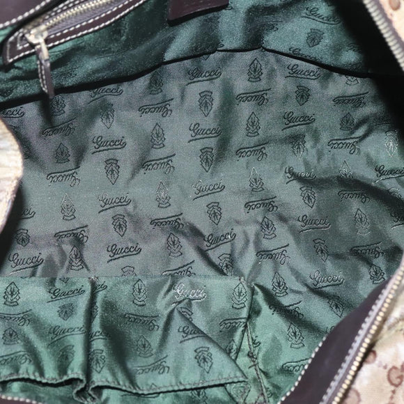 GUCCI GG Crystal Hand Bag Coated Canvas Beige Gold 197020 Auth bs25997