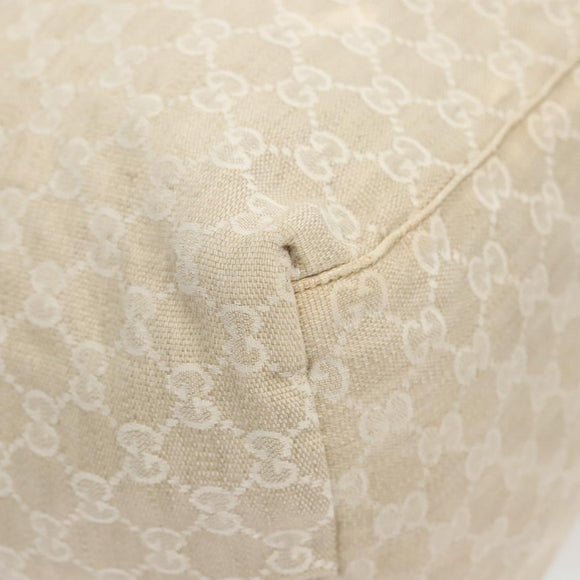 GUCCI GG Canvas Tote Bag Beige Silver 283416 Auth bs25999