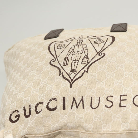 GUCCI GG Canvas Tote Bag Beige Silver 283416 Auth bs25999