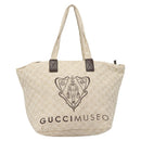 GUCCI GG Canvas Tote Bag Beige Silver 283416 Auth bs25999-13