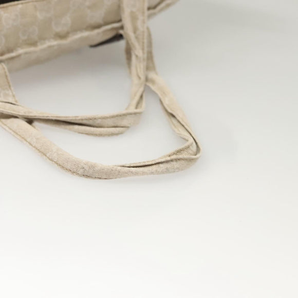 GUCCI GG Canvas Tote Bag Beige Silver 283416 Auth bs25999
