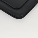 VERSACE Clutch Bag Leather Navy Gold Auth bs26002-15