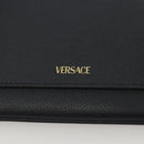VERSACE Clutch Bag Leather Navy Gold Auth bs26002-17