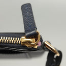 VERSACE Clutch Bag Leather Navy Gold Auth bs26002-8