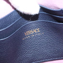 VERSACE Clutch Bag Leather Navy Gold Auth bs26002-10