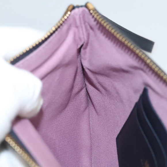 VERSACE Clutch Bag Leather Navy Gold Auth bs26002