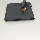 VERSACE Clutch Bag Leather Navy Gold Auth bs26002-3