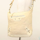 BALENCIAGA The Day Shoulder Bag Canvas Beige Silver 141175 Auth bs26003-25