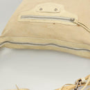 BALENCIAGA The Day Shoulder Bag Canvas Beige Silver 141175 Auth bs26003-6