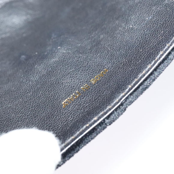 CHANEL Matelasse Camellia Chain Shoulder Bag Velor Black Gold CC Auth bs26015