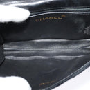 CHANEL Matelasse Camellia Chain Shoulder Bag Velor Black Gold CC Auth bs26015-11