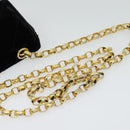 CHANEL Matelasse Camellia Chain Shoulder Bag Velor Black Gold CC Auth bs26015-7