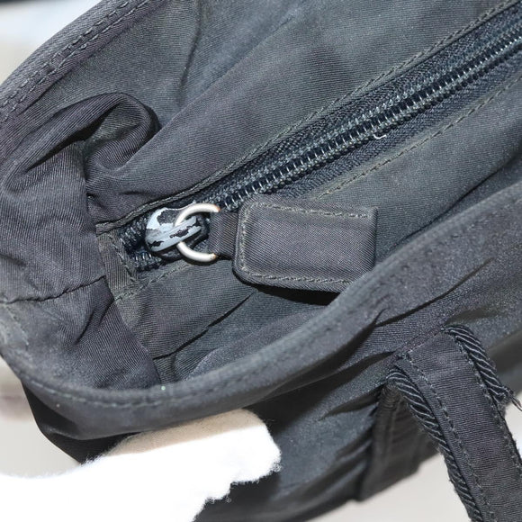 PRADA Shoulder Bag Nylon Black Silver Auth bs26020