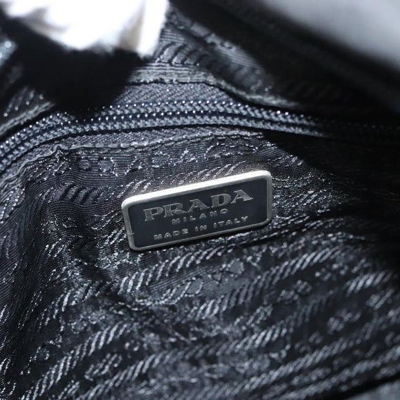 PRADA Shoulder Bag Nylon Black Silver Auth bs26020