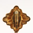 CHANEL Pearl Earring metal Gold CC Auth bs26024-10