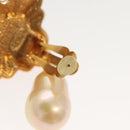 CHANEL Pearl Earring metal Gold CC Auth bs26024-12