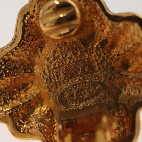 CHANEL Pearl Earring metal Gold CC Auth bs26024