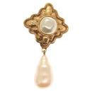 CHANEL Pearl Earring metal Gold CC Auth bs26024-2