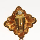 CHANEL Pearl Earring metal Gold CC Auth bs26024-4